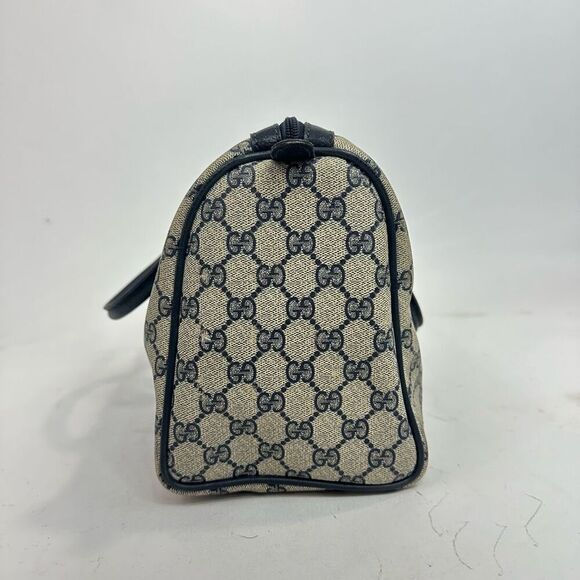 Vintage Gucci Sherry Line Navy Blue Boston Bag - Picture 5 of 16